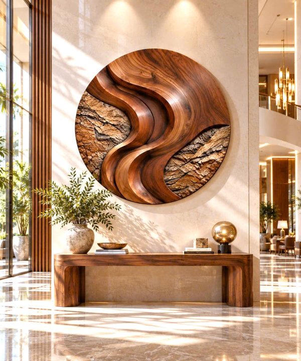 Alternative view of AWA 19 Unique Wall-mounted Organic Wooden Sculpture Handcrafted Wooden Wall Art Sculpture For Living Room Furniture Wall Decoration