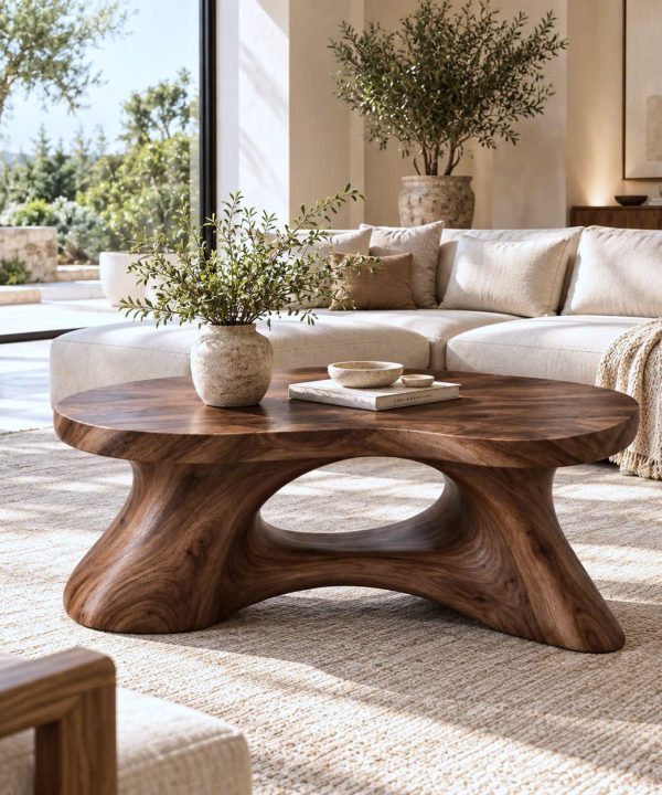 Alternative view of CF 01 Luxali Modern Solid Wood Coffee Table Living Room Handmade Natural Eco-Friendly Durable Easy Clean Antique Decor Home Furniture