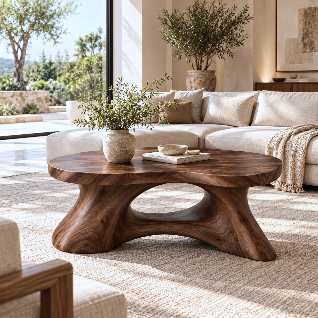 CF 01 Luxali Modern Solid Wood Coffee Table Living Room Handmade Natural Eco-Friendly Durable Easy Clean Antique Decor Home Furniture