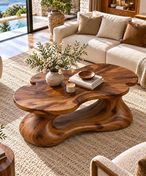 Alternative view of CF 03 Luxali Modern Solid Wood Coffee Table Living Room Handmade Natural Eco-Friendly Durable Easy Clean Antique Decor Home Furniture