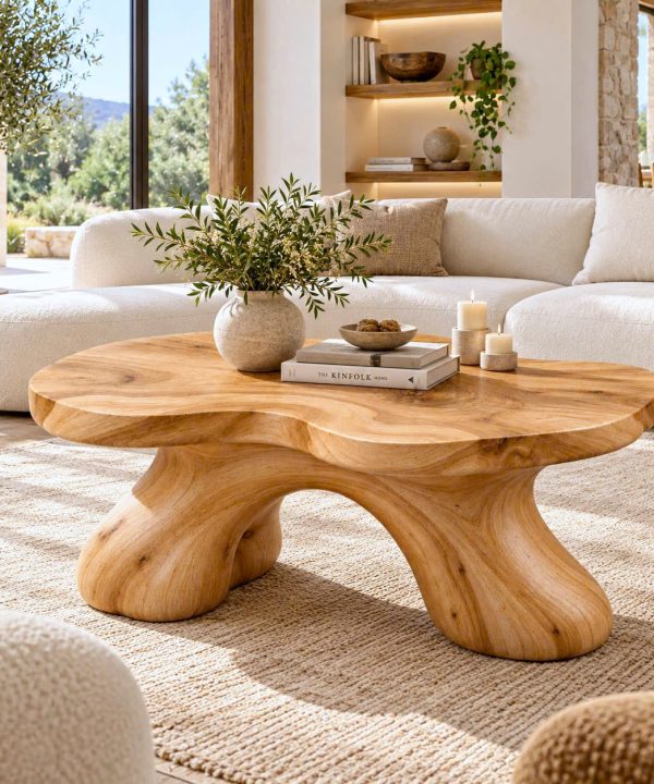 Alternative view of CF 04 Luxali Modern Solid Wood Coffee Table Living Room Handmade Natural Eco-Friendly Durable Easy Clean Antique Decor Home Furniture