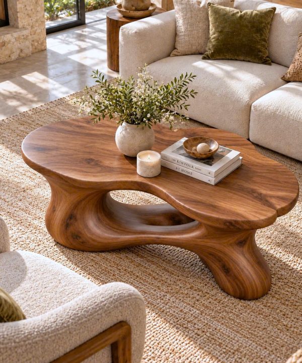 Alternative view of CF 05 Luxali Modern Solid Wood Coffee Table Living Room Handmade Natural Eco-Friendly Durable Easy Clean Antique Decor Home Furniture