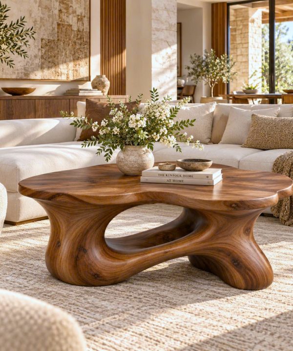 CF 05 Luxali Modern Solid Wood Coffee Table Living Room Handmade Natural Eco-Friendly Durable Easy Clean Antique Decor Home Furniture