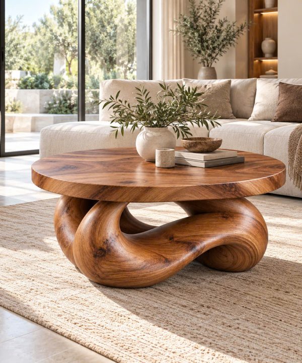CF 06 Luxali Modern Solid Wood Coffee Table Living Room Handmade Natural Eco-Friendly Durable Easy Clean Antique Decor Home Furniture