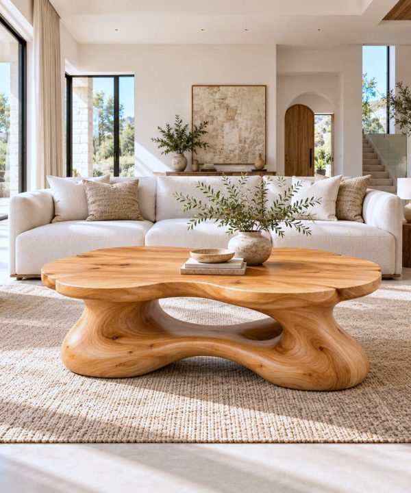 CF 09 Luxali Modern Solid Wood Coffee Table Living Room Handmade Natural Eco-Friendly Durable Easy Clean Antique Decor Home Furniture