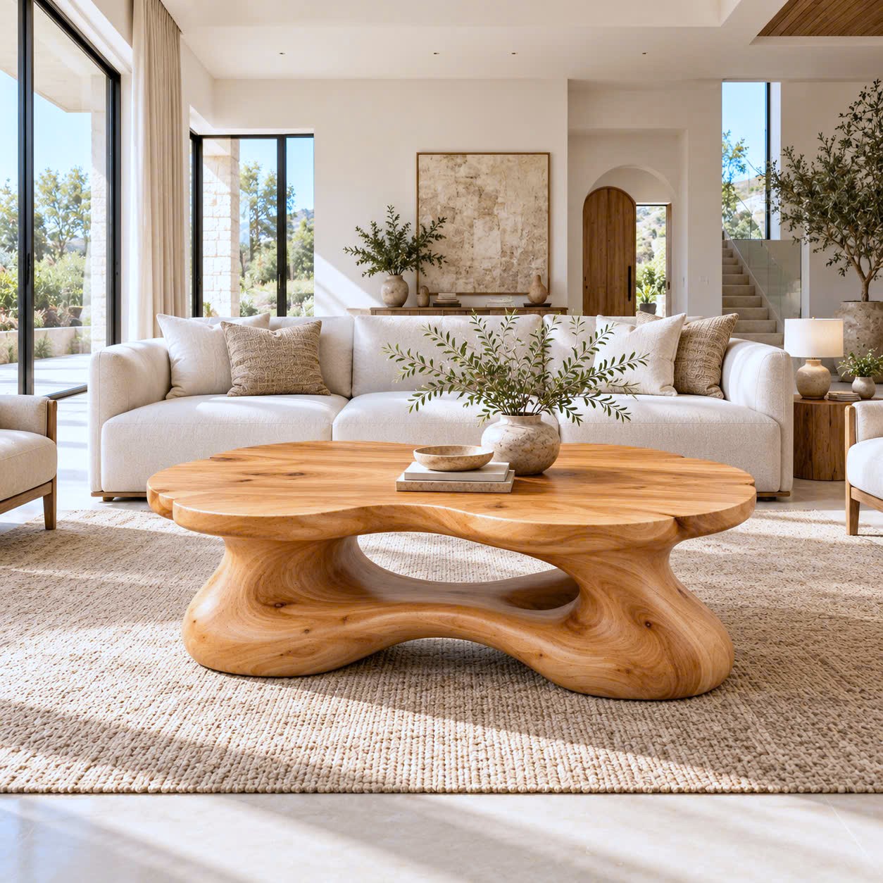 CF 09 Luxali Modern Solid Wood Coffee Table Living Room Handmade Natural Eco-Friendly Durable Easy Clean Antique Decor Home Furniture