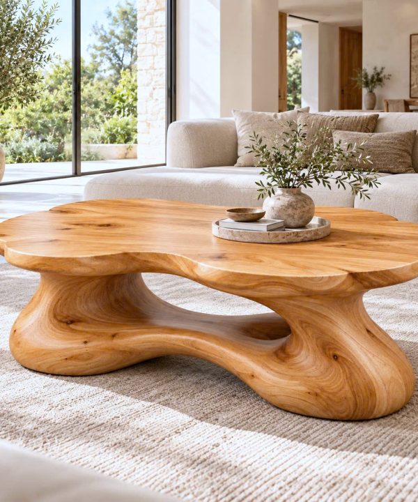 Alternative view of CF 09 Luxali Modern Solid Wood Coffee Table Living Room Handmade Natural Eco-Friendly Durable Easy Clean Antique Decor Home Furniture