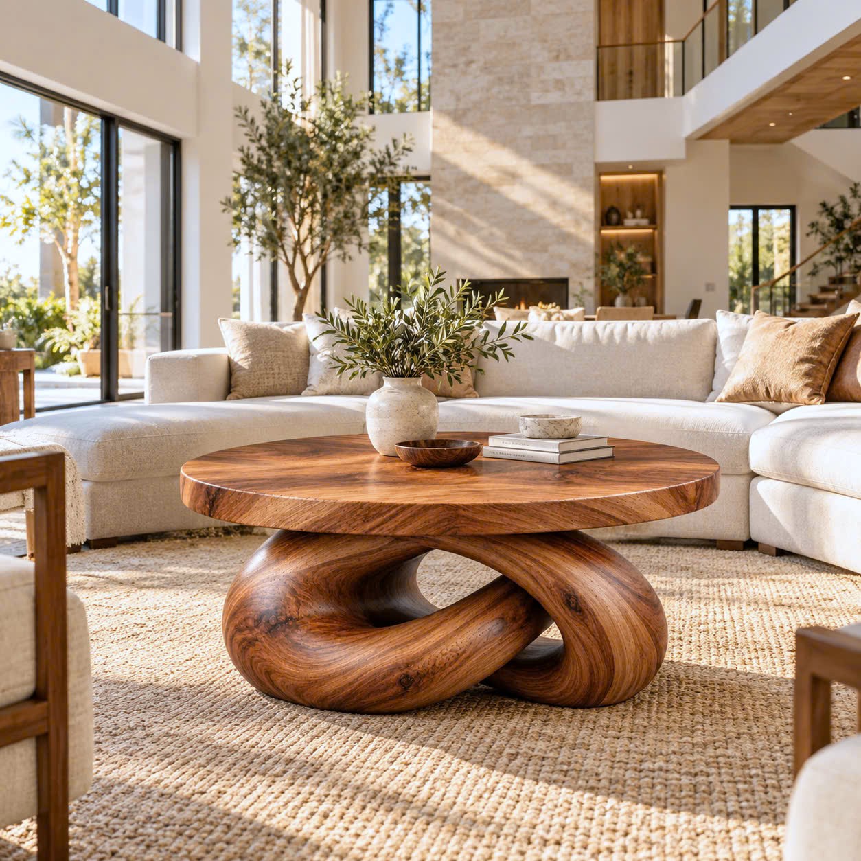 CF 10 Luxali Modern Solid Wood Coffee Table Living Room Handmade Natural Eco-Friendly Durable Easy Clean Antique Decor Home Furniture
