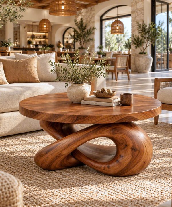 Alternative view of CF 12 Luxali Modern Solid Wood Coffee Table Living Room Handmade Natural Eco-Friendly Durable Easy Clean Antique Decor Home Furniture