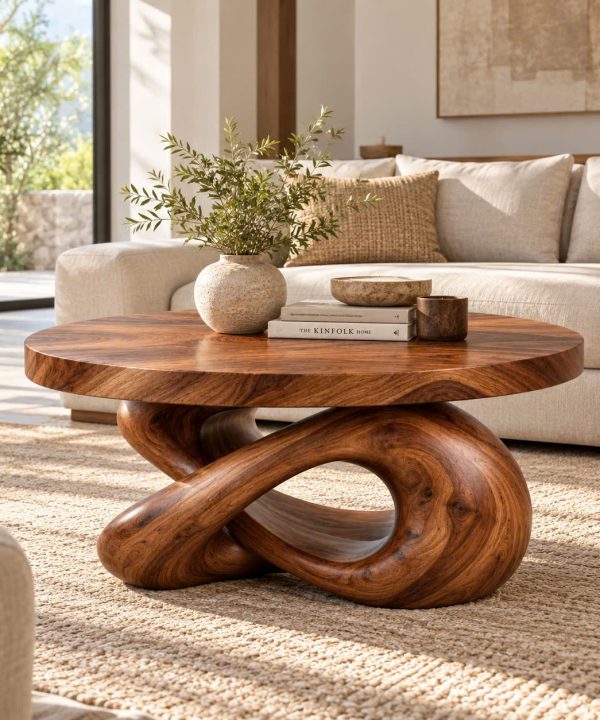 CF 12 Luxali Modern Solid Wood Coffee Table Living Room Handmade Natural Eco-Friendly Durable Easy Clean Antique Decor Home Furniture