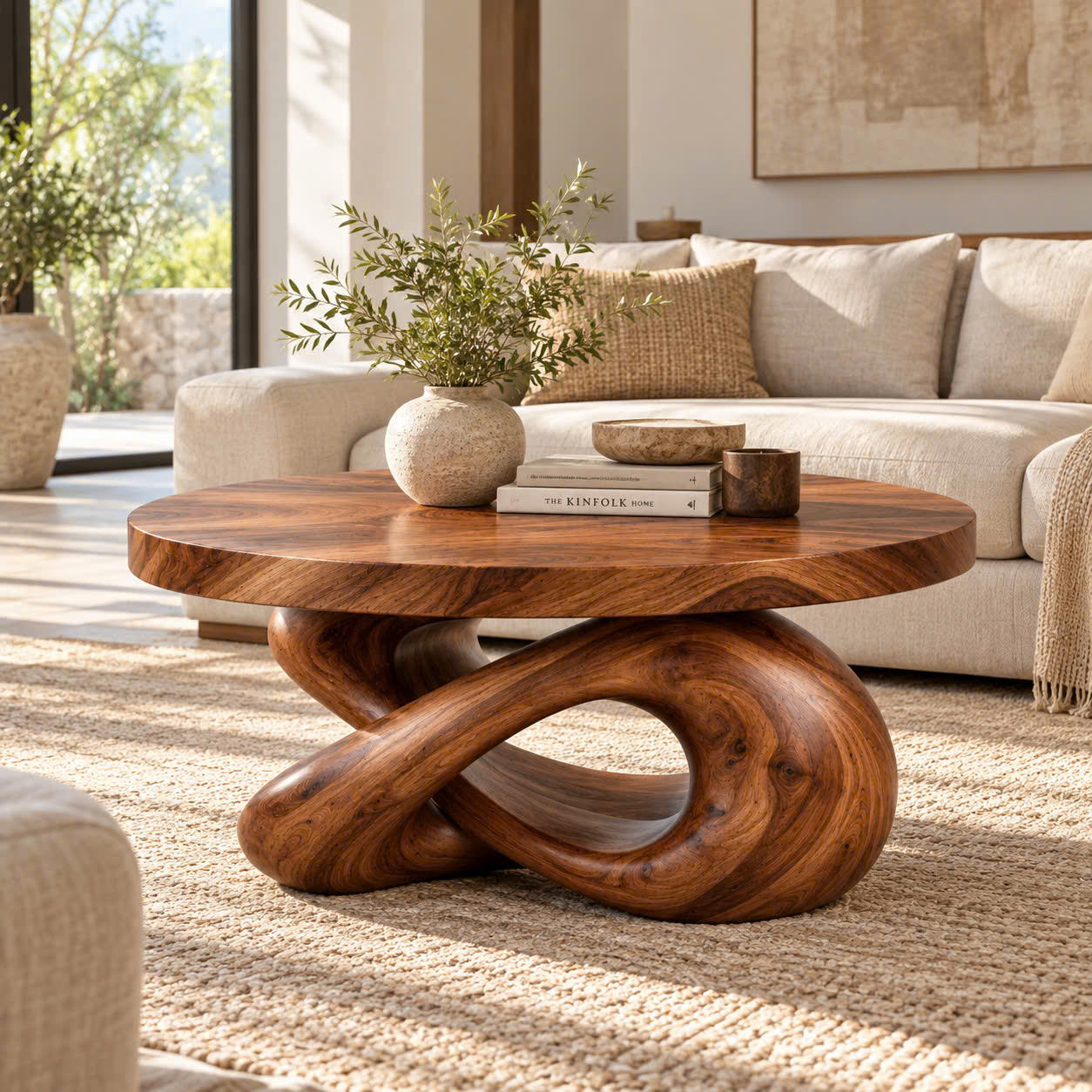 CF 12 Luxali Modern Solid Wood Coffee Table Living Room Handmade Natural Eco-Friendly Durable Easy Clean Antique Decor Home Furniture