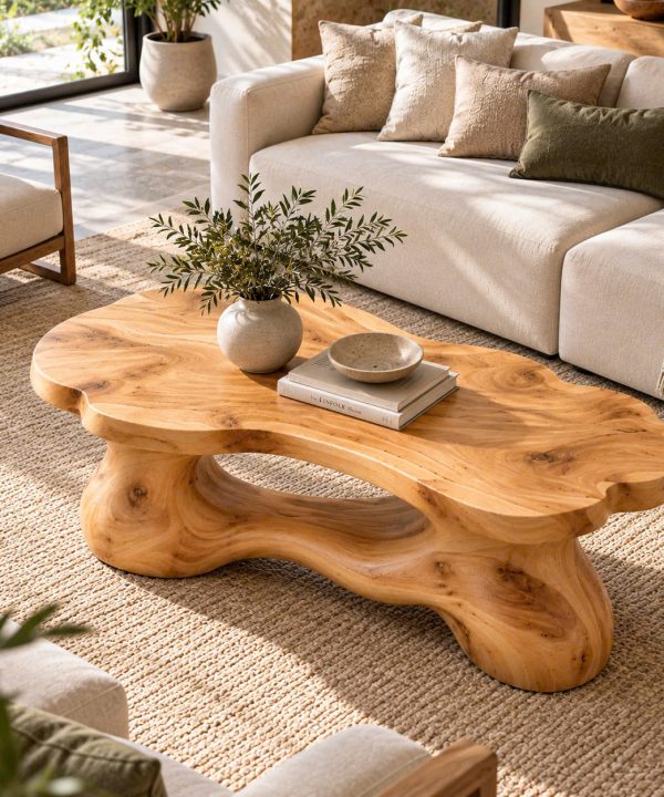 ACF 16 Luxali Modern Solid Wood Coffee Table Living Room Handmade Natural Eco-Friendly Durable Easy Clean Antique Decor Home Furniture