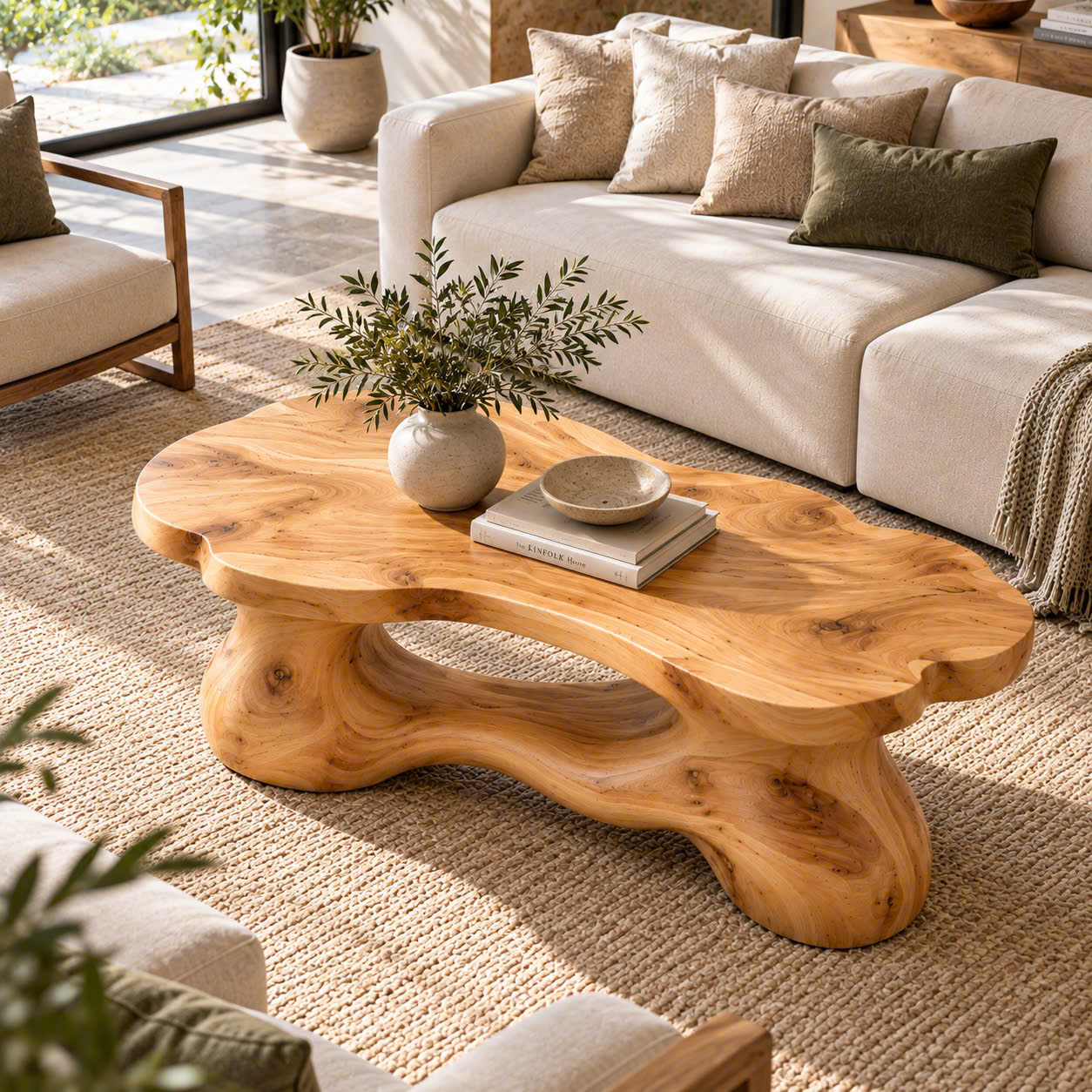 ACF 16 Luxali Modern Solid Wood Coffee Table Living Room Handmade Natural Eco-Friendly Durable Easy Clean Antique Decor Home Furniture