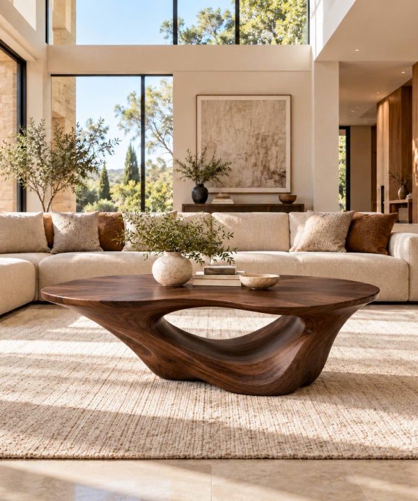 ACF 17 Luxali Modern Solid Wood Coffee Table Living Room Handmade Natural Eco-Friendly Durable Easy Clean Antique Decor Home Furniture