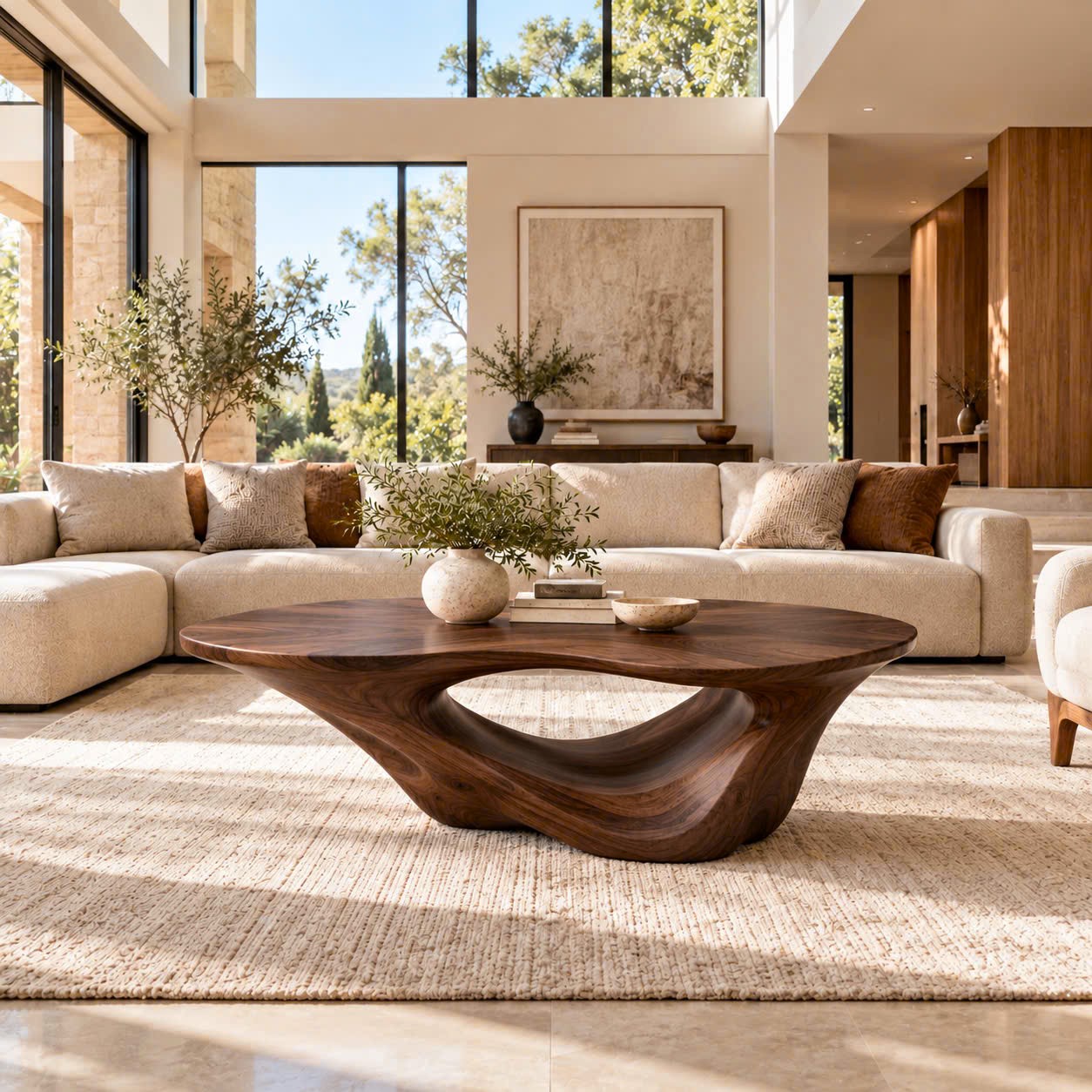 ACF 17 Luxali Modern Solid Wood Coffee Table Living Room Handmade Natural Eco-Friendly Durable Easy Clean Antique Decor Home Furniture