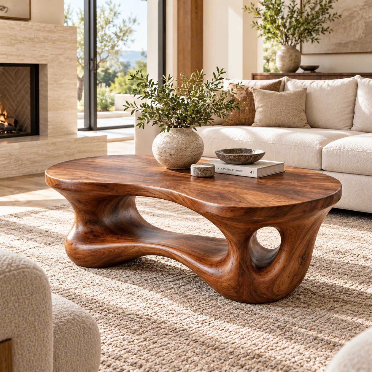 ACF 19 Luxali Modern Solid Wood Coffee Table Living Room Handmade Natural Eco-Friendly Durable Decor Unique Design