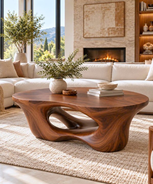 ACF 21 Luxali Modern Solid Wood Coffee Table Living Room Handmade Natural Eco-Friendly Durable Decor Unique Design
