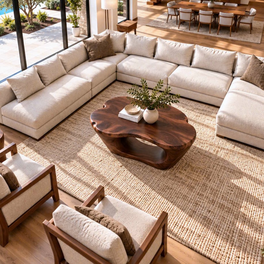 BFC 32 Luxali Modern Solid Wood Coffee Table Living Room Handmade Natural Eco-Friendly Durable Easy Clean Antique Decor Home Furniture - Image 3