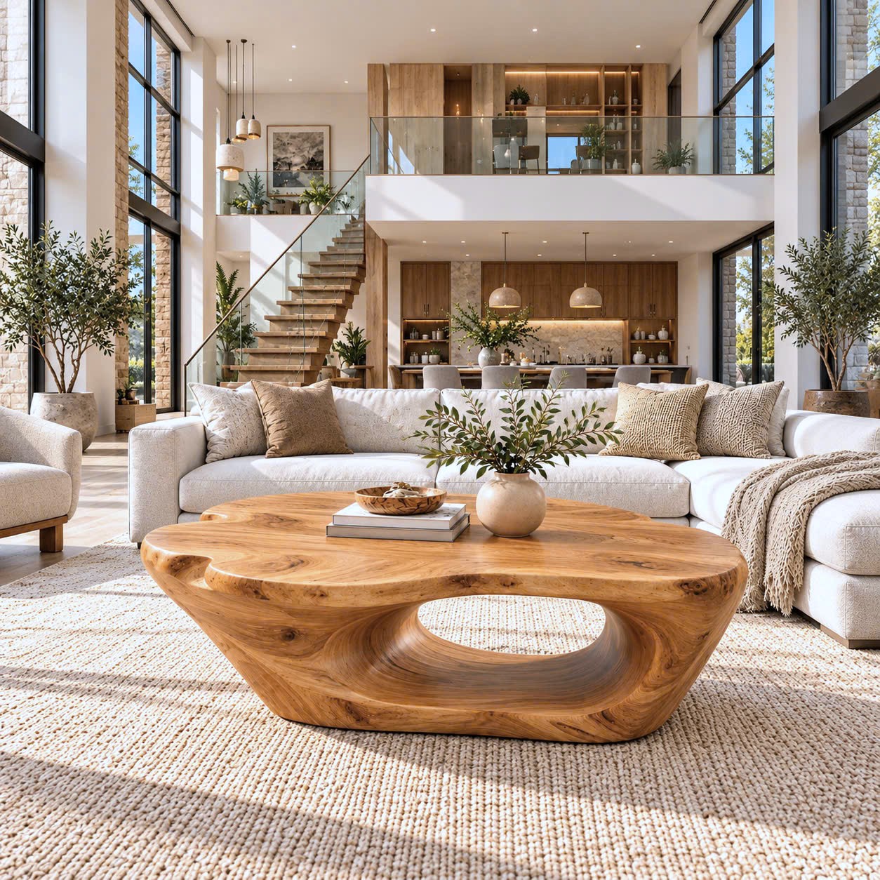 BFC 32 Luxali Modern Solid Wood Coffee Table Living Room Handmade Natural Eco-Friendly Durable Easy Clean Antique Decor Home Furniture - Image 5
