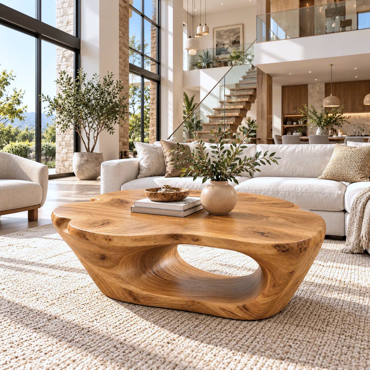 BFC 32 Luxali Modern Solid Wood Coffee Table Living Room Handmade Natural Eco-Friendly Durable Easy Clean Antique Decor Home Furniture - Image 6
