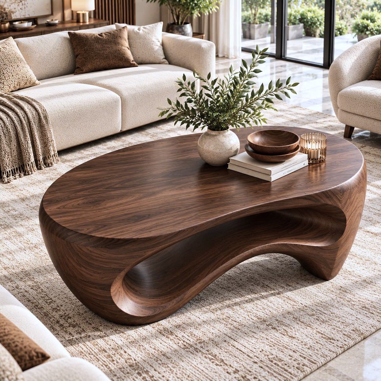 BFC 36 Luxali Modern Solid Wood Coffee Table Living Room Handmade Natural Eco-Friendly Durable Easy Clean Antique Decor Home Furniture - Image 3