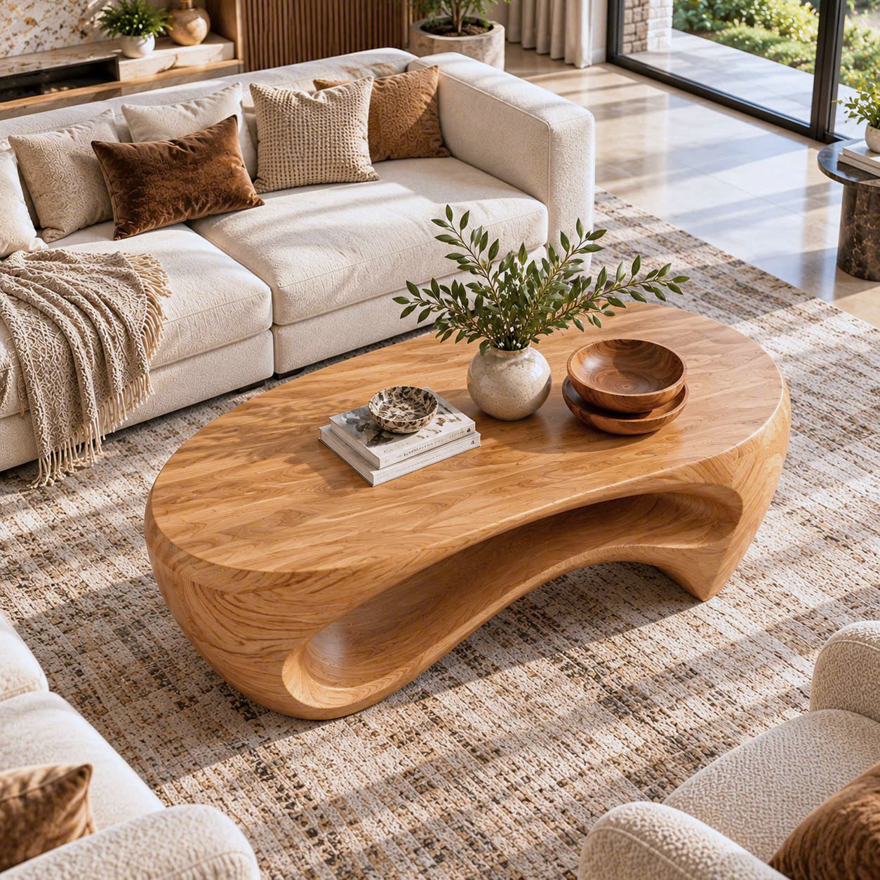 BFC 36 Luxali Modern Solid Wood Coffee Table Living Room Handmade Natural Eco-Friendly Durable Easy Clean Antique Decor Home Furniture - Image 4