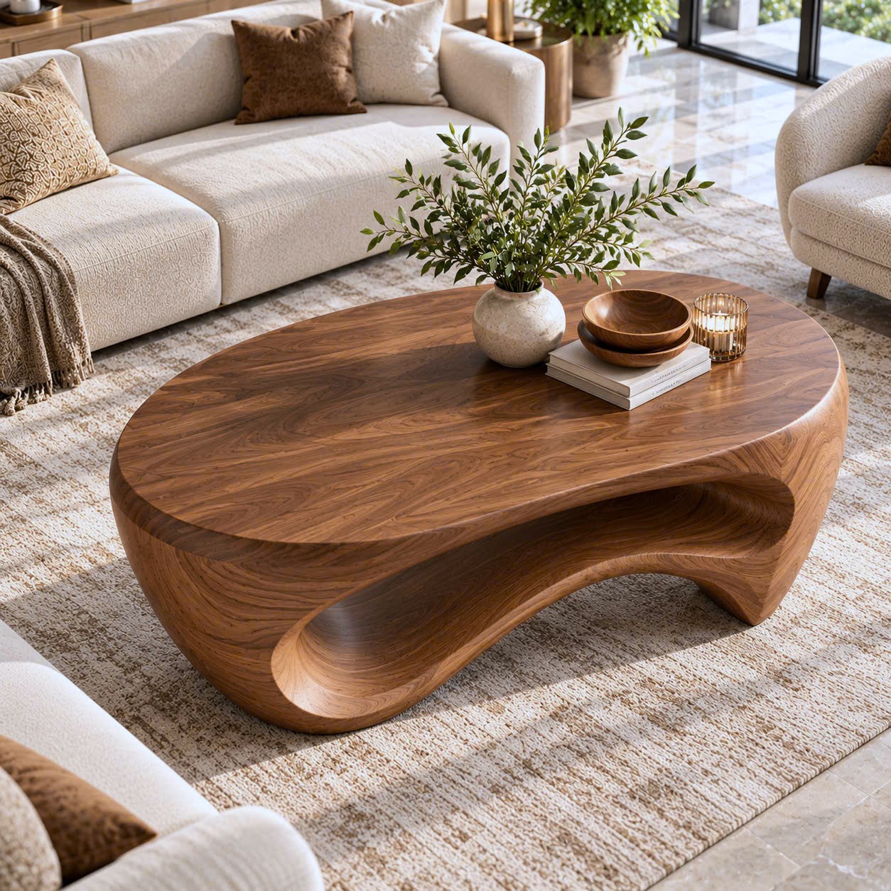 BFC 36 Luxali Modern Solid Wood Coffee Table Living Room Handmade Natural Eco-Friendly Durable Easy Clean Antique Decor Home Furniture - Image 5