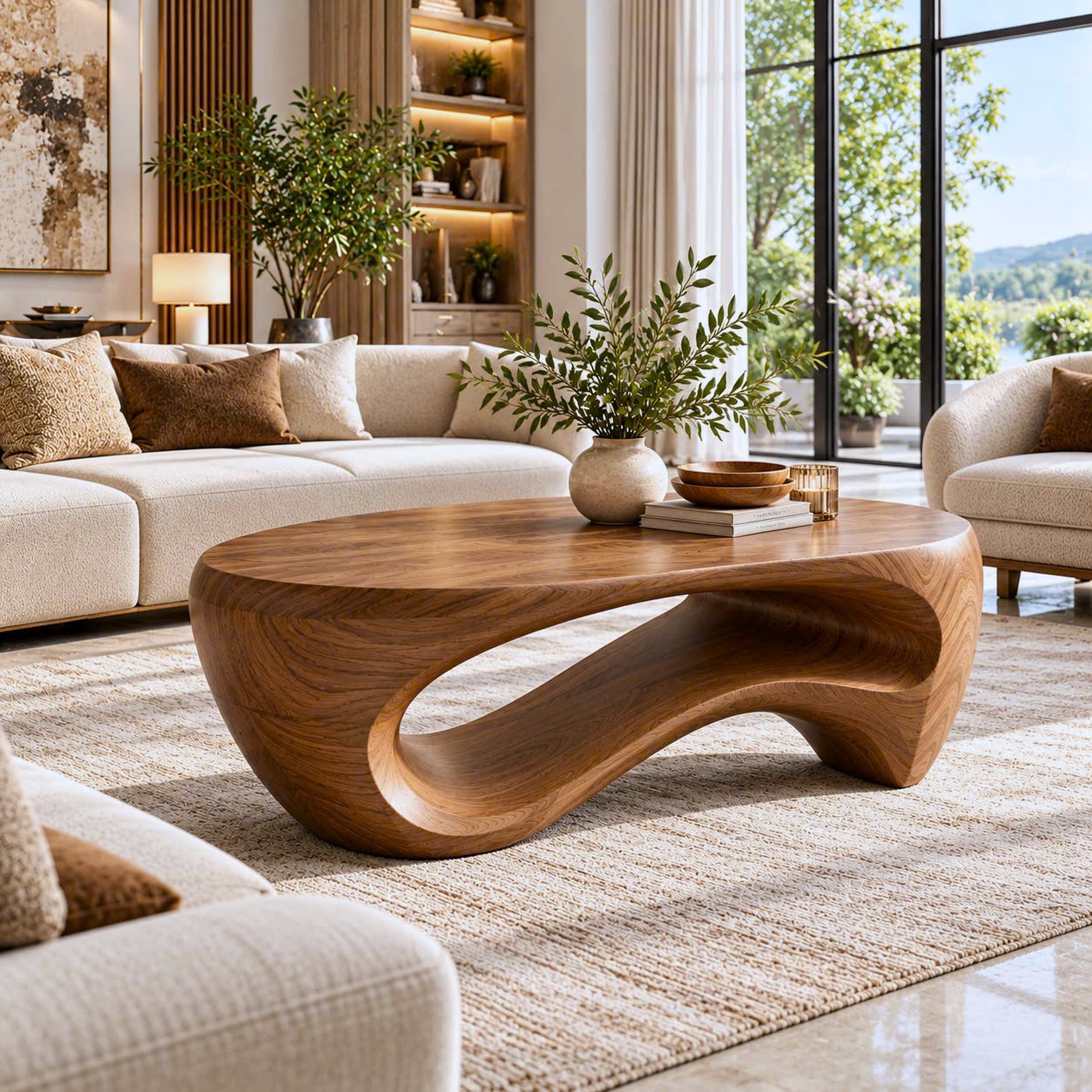BFC 36 Luxali Modern Solid Wood Coffee Table Living Room Handmade Natural Eco-Friendly Durable Easy Clean Antique Decor Home Furniture - Image 7