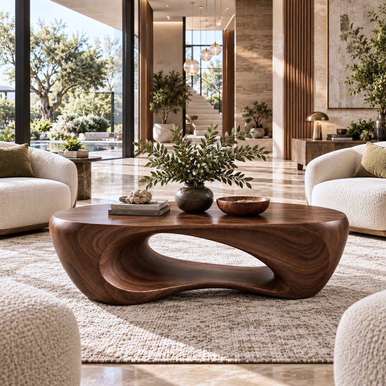 BFC 35 Luxali Modern Solid Wood Coffee Table Living Room Handmade Natural Eco-Friendly Durable Easy Clean Antique Decor Home Furniture - Image 4