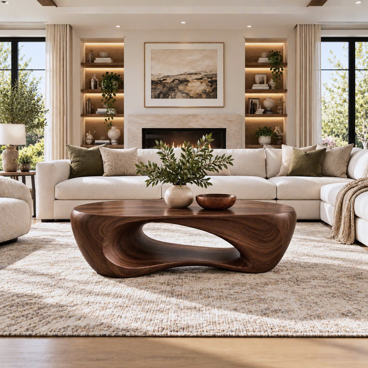 BFC 35 Luxali Modern Solid Wood Coffee Table Living Room Handmade Natural Eco-Friendly Durable Easy Clean Antique Decor Home Furniture - Image 5