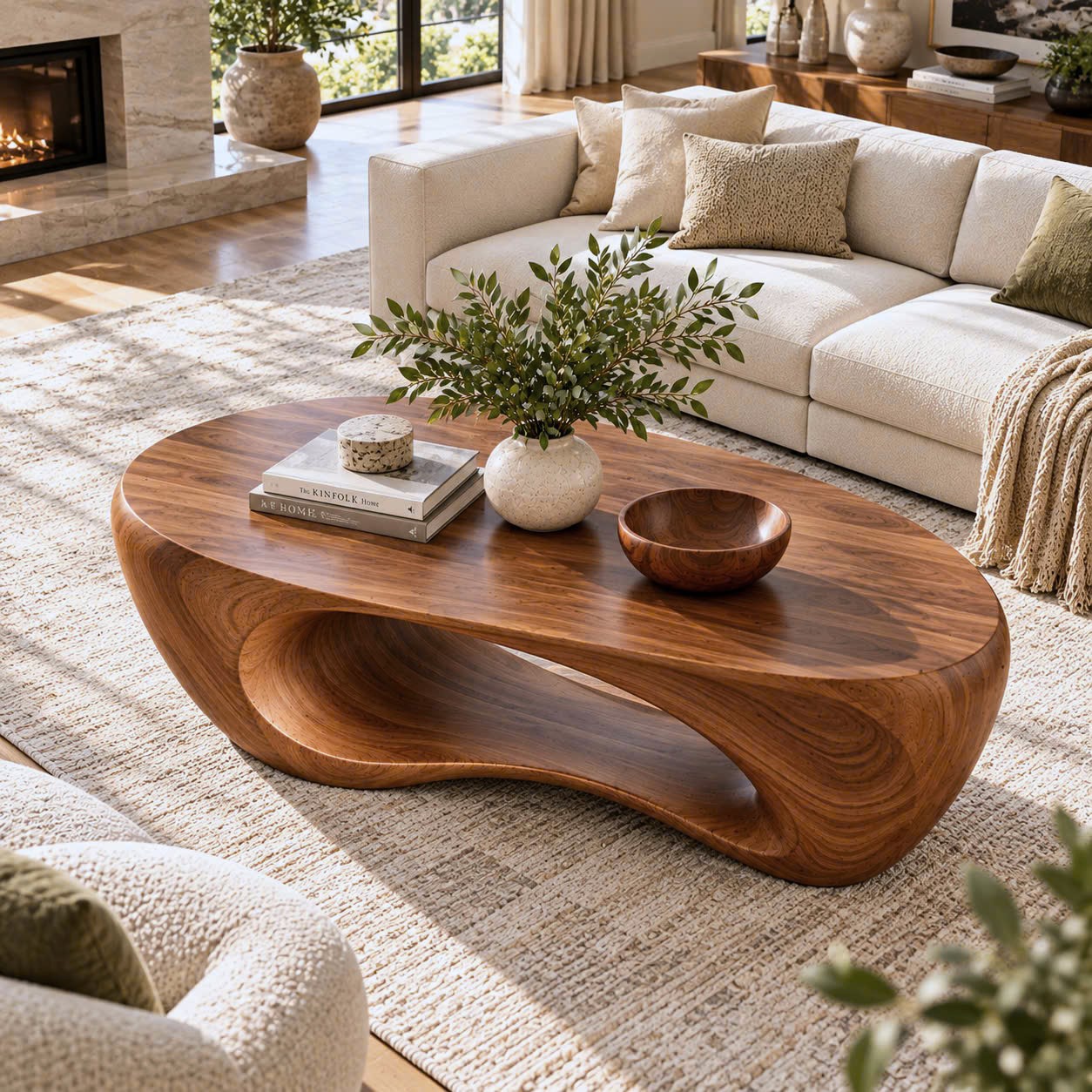 BFC 35 Luxali Modern Solid Wood Coffee Table Living Room Handmade Natural Eco-Friendly Durable Easy Clean Antique Decor Home Furniture