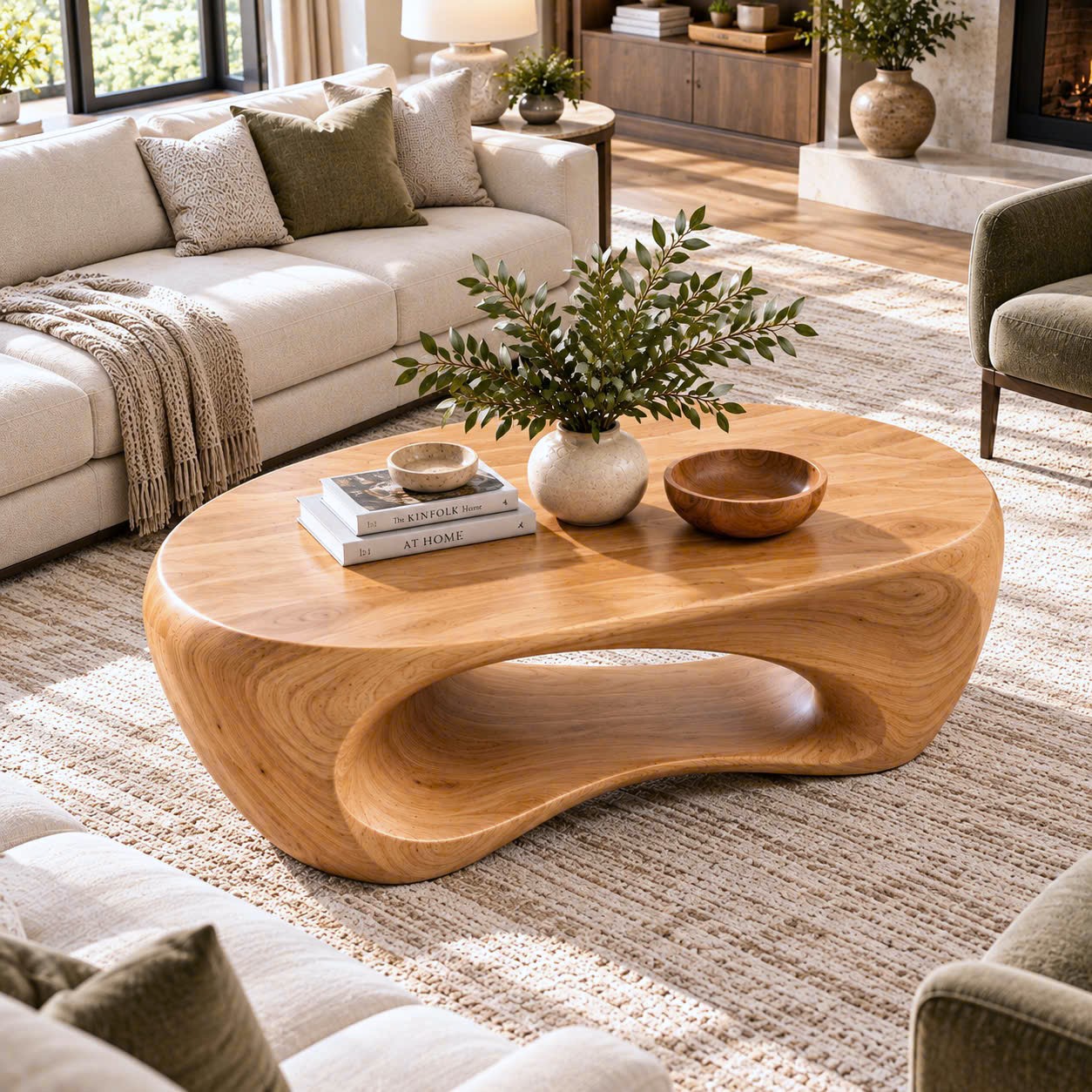 BFC 35 Luxali Modern Solid Wood Coffee Table Living Room Handmade Natural Eco-Friendly Durable Easy Clean Antique Decor Home Furniture - Image 7