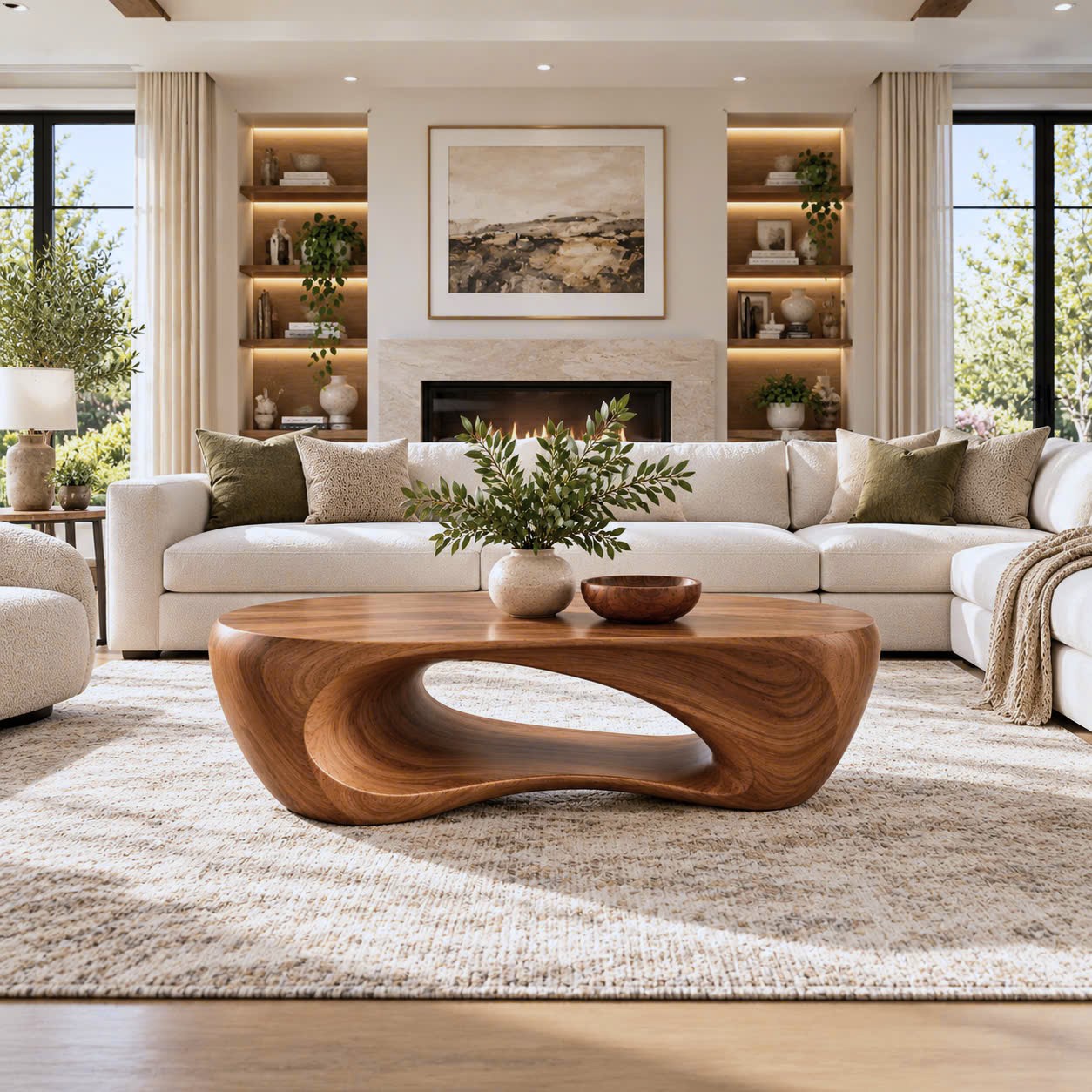 BFC 35 Luxali Modern Solid Wood Coffee Table Living Room Handmade Natural Eco-Friendly Durable Easy Clean Antique Decor Home Furniture - Image 9