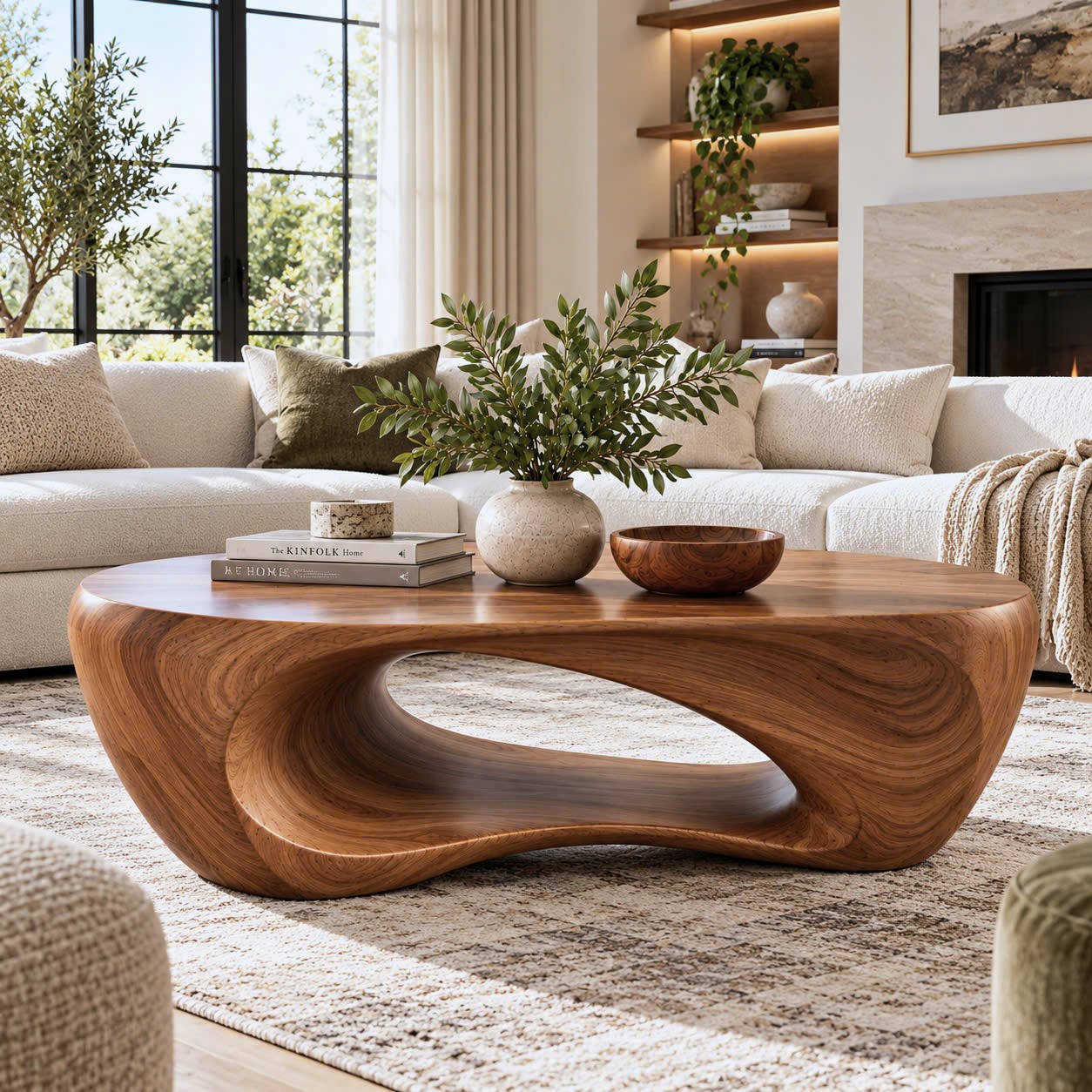 BFC 35 Luxali Modern Solid Wood Coffee Table Living Room Handmade Natural Eco-Friendly Durable Easy Clean Antique Decor Home Furniture - Image 3