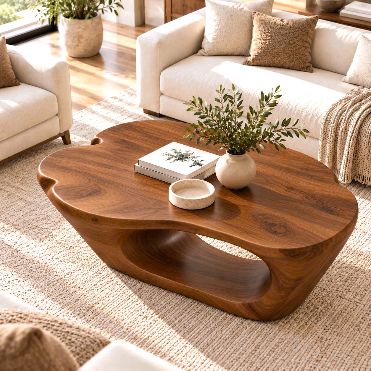 BFC 32 Luxali Modern Solid Wood Coffee Table Living Room Handmade Natural Eco-Friendly Durable Easy Clean Antique Decor Home Furniture - Image 10