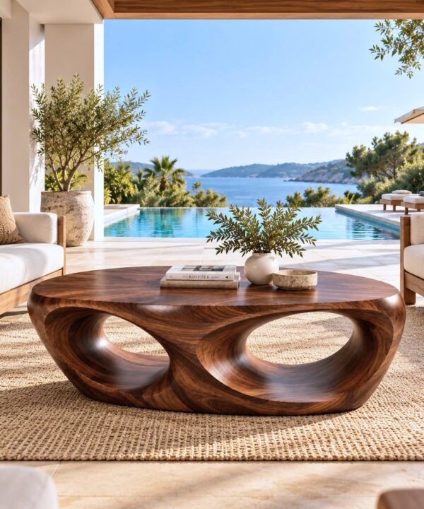 Alternative view of CF 44 Unique Design Solid Wooden Coffee Table For Living Room Handcraft Wooden Coffee Table Made In Vietnam