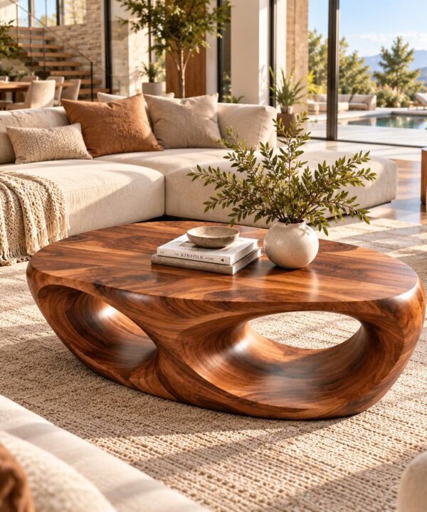 CF 44 Unique Design Solid Wooden Coffee Table For Living Room Handcraft Wooden Coffee Table Made In Vietnam