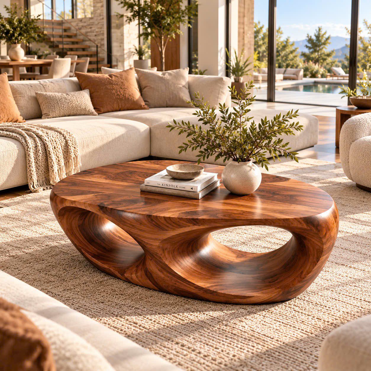 CF 44 Unique Design Solid Wooden Coffee Table For Living Room Handcraft Wooden Coffee Table Made In Vietnam