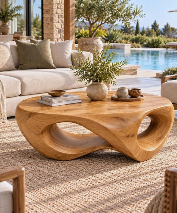 Alternative view of CF 45 Unique Design Solid Wooden Coffee Table For Living Room Handcraft Wooden Coffee Table Made In Vietnam