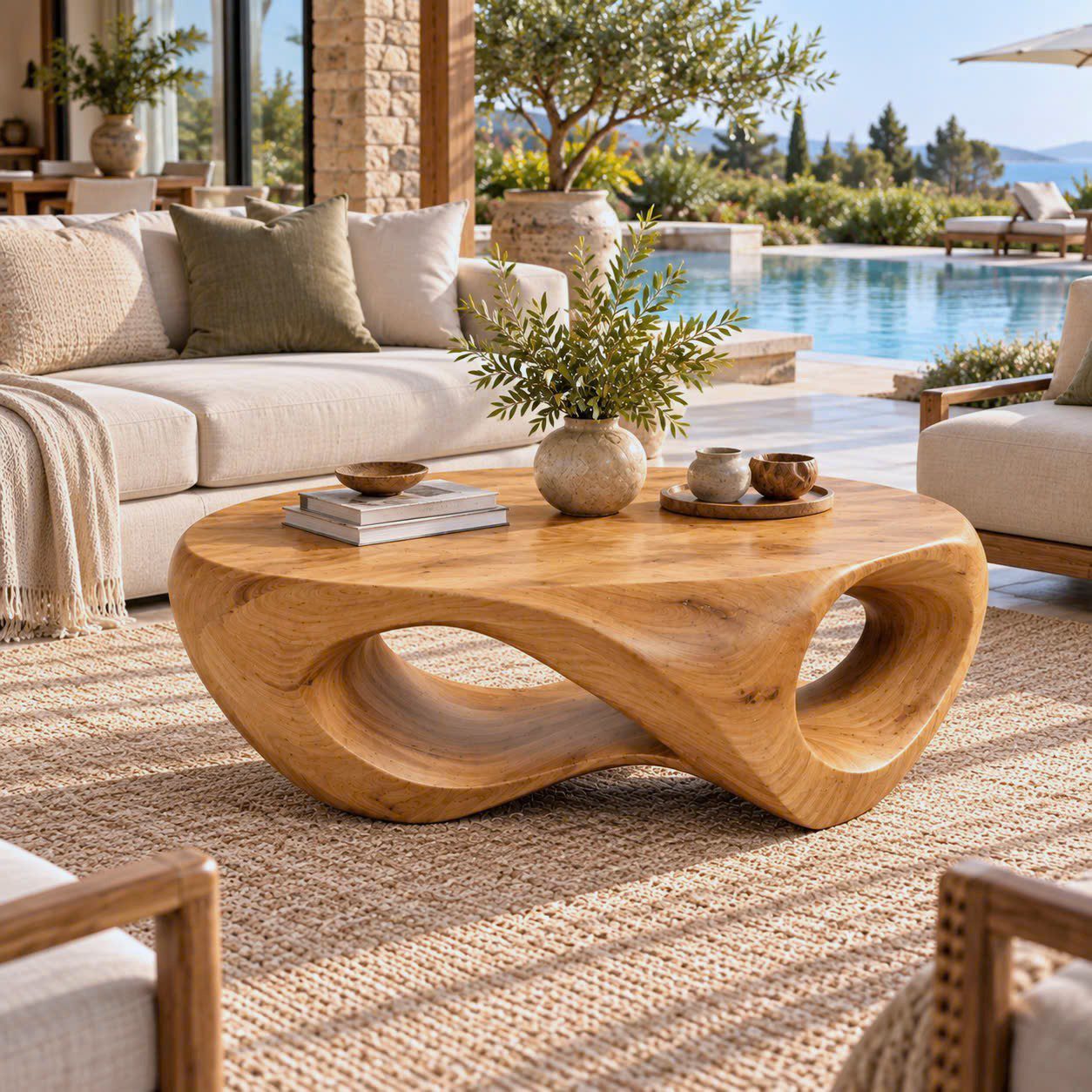 CF 45 Unique Design Solid Wooden Coffee Table For Living Room Handcraft Wooden Coffee Table Made In Vietnam - Image 2