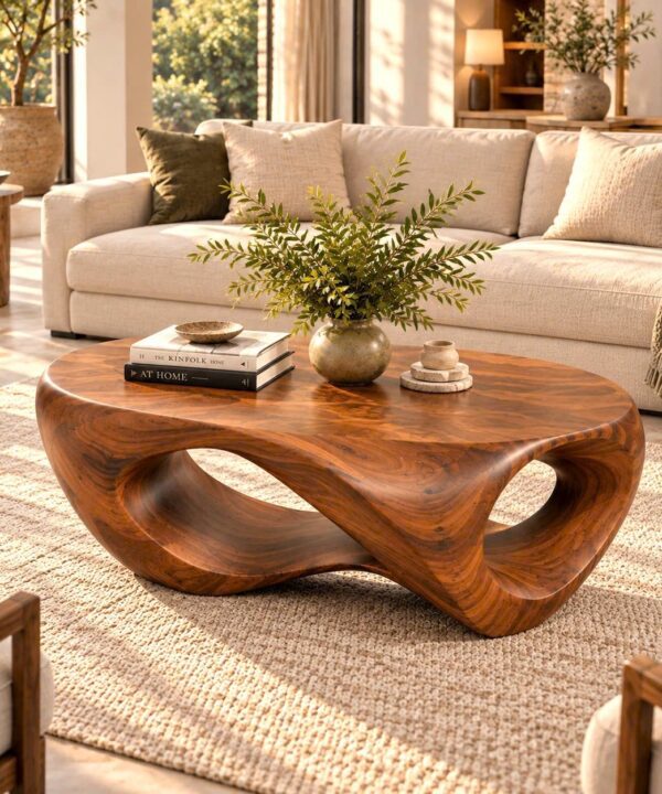 CF 45 Unique Design Solid Wooden Coffee Table For Living Room Handcraft Wooden Coffee Table Made In Vietnam