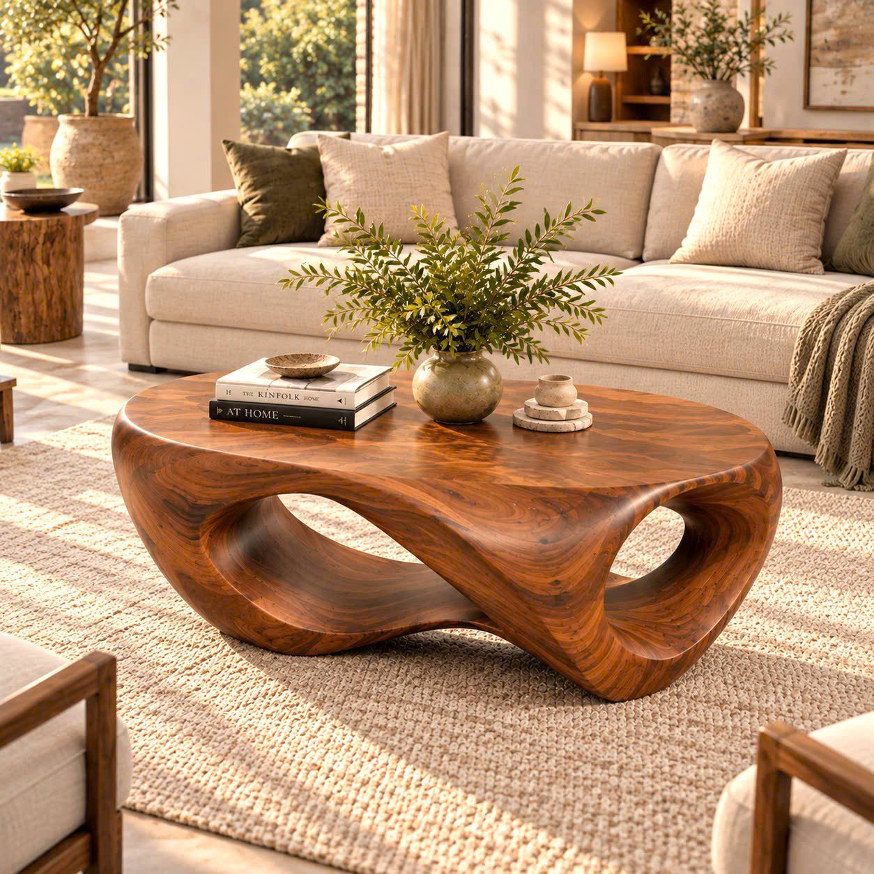 CF 45 Unique Design Solid Wooden Coffee Table For Living Room Handcraft Wooden Coffee Table Made In Vietnam