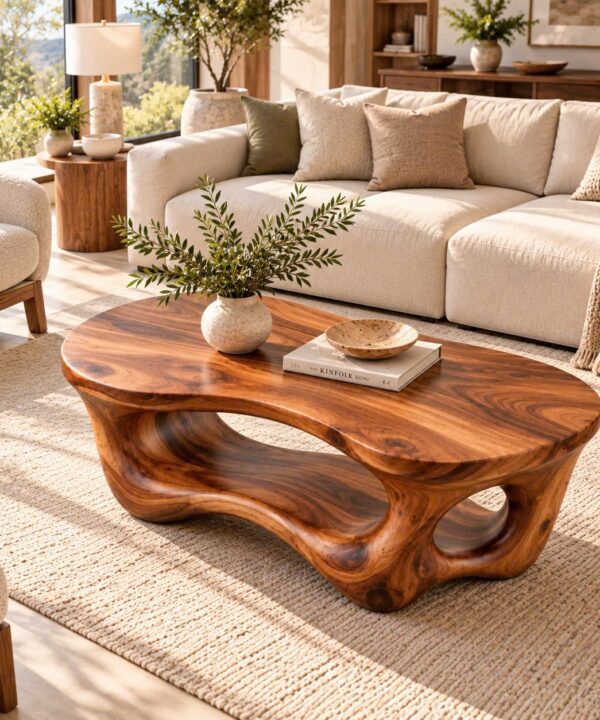 CF 46 Unique Design Solid Wooden Coffee Table For Living Room Handcraft Wooden Coffee Table Made In Vietnam