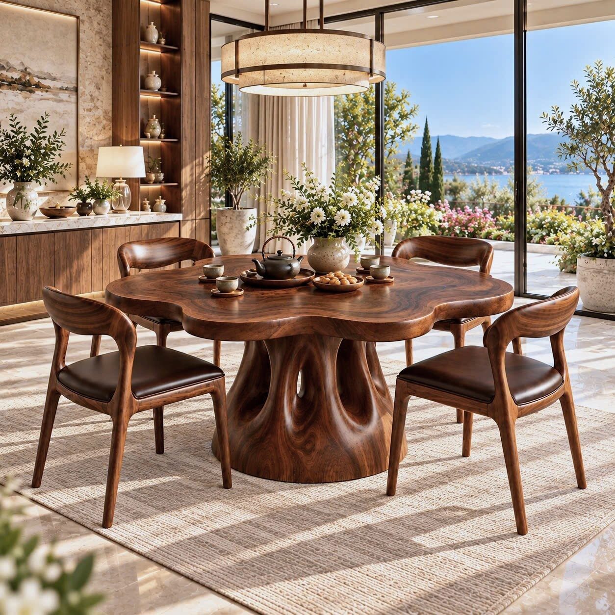 DT 10 Luxurious and uniquely crafted wooden dining table ( chairs not included) designed to create a warm and inviting atmosphere. - Image 3