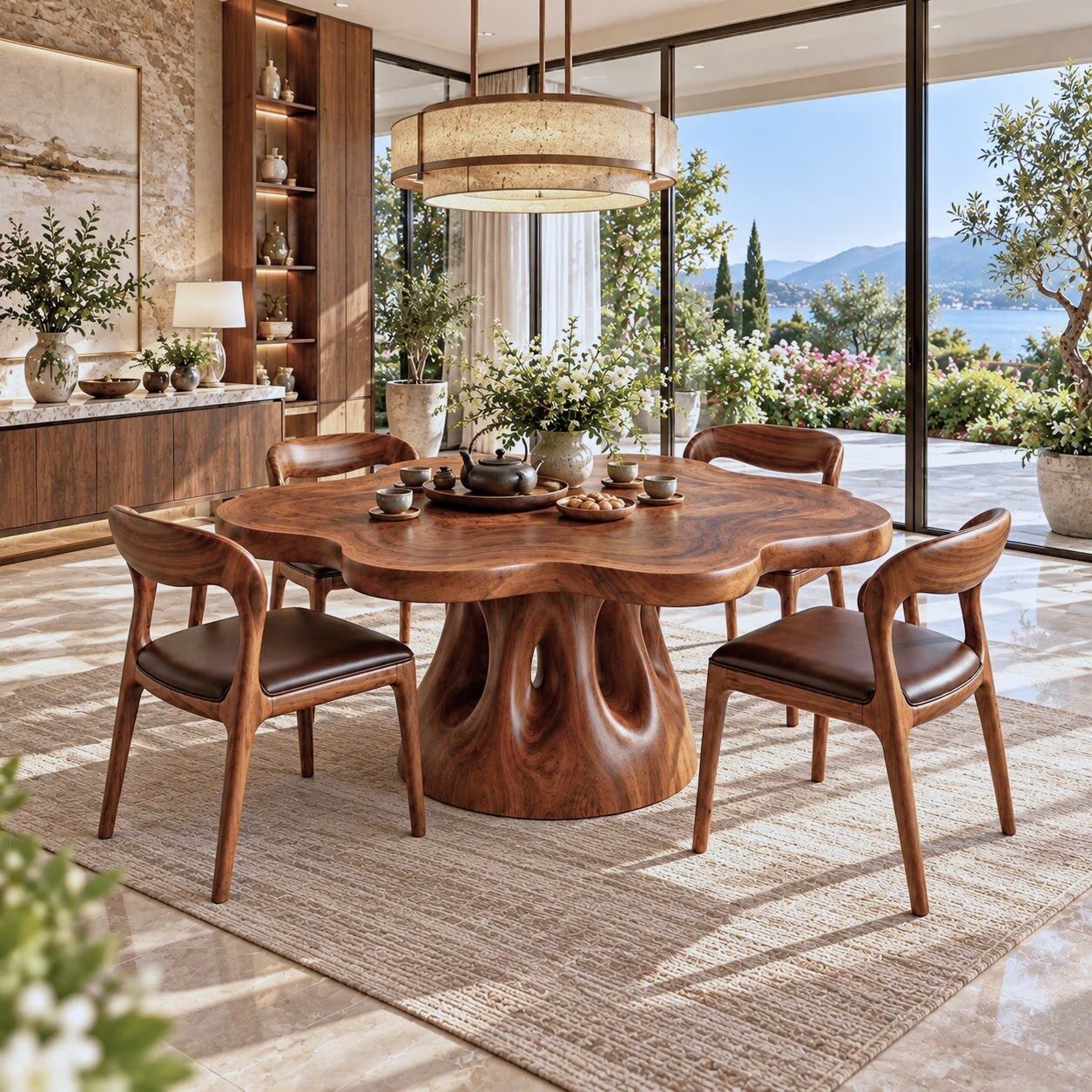DT 10 Luxurious and uniquely crafted wooden dining table ( chairs not included) designed to create a warm and inviting atmosphere. - Image 4