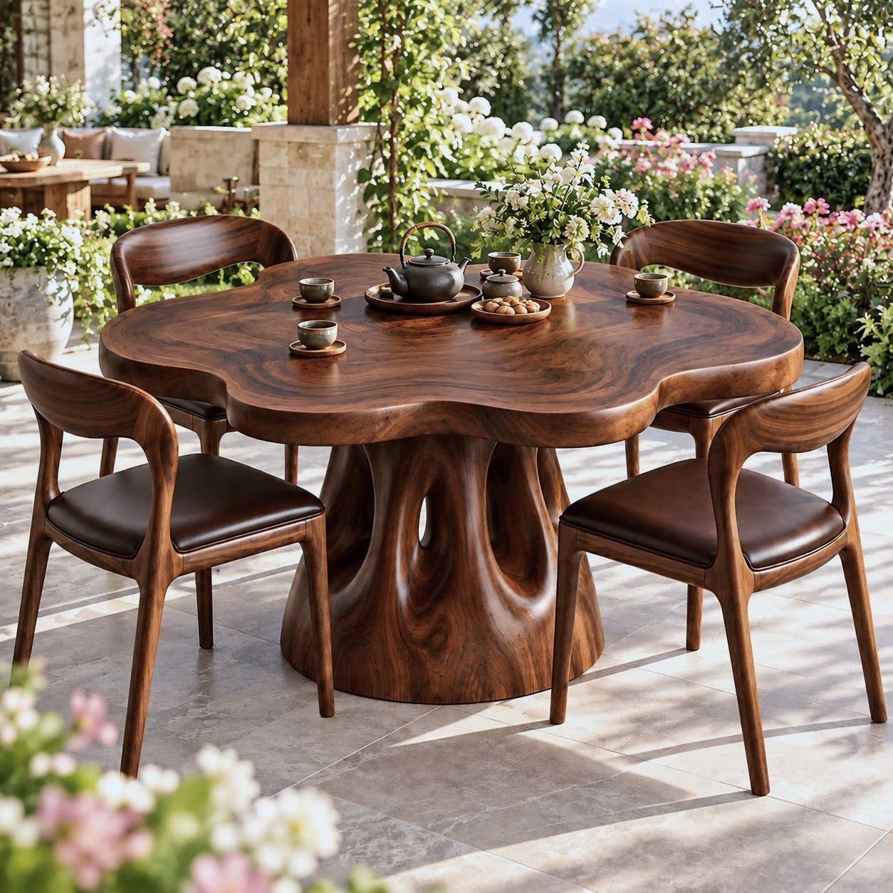 DT 10 Luxurious and uniquely crafted wooden dining table ( chairs not included) designed to create a warm and inviting atmosphere. - Image 7