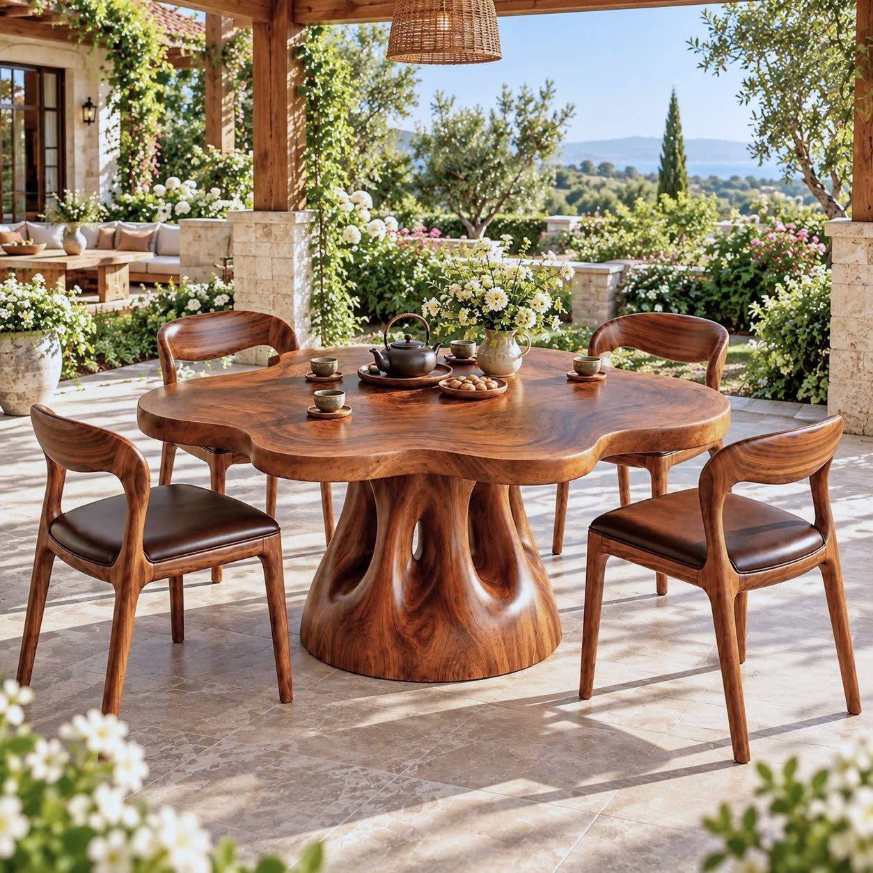 DT 10 Luxurious and uniquely crafted wooden dining table ( chairs not included) designed to create a warm and inviting atmosphere. - Image 8
