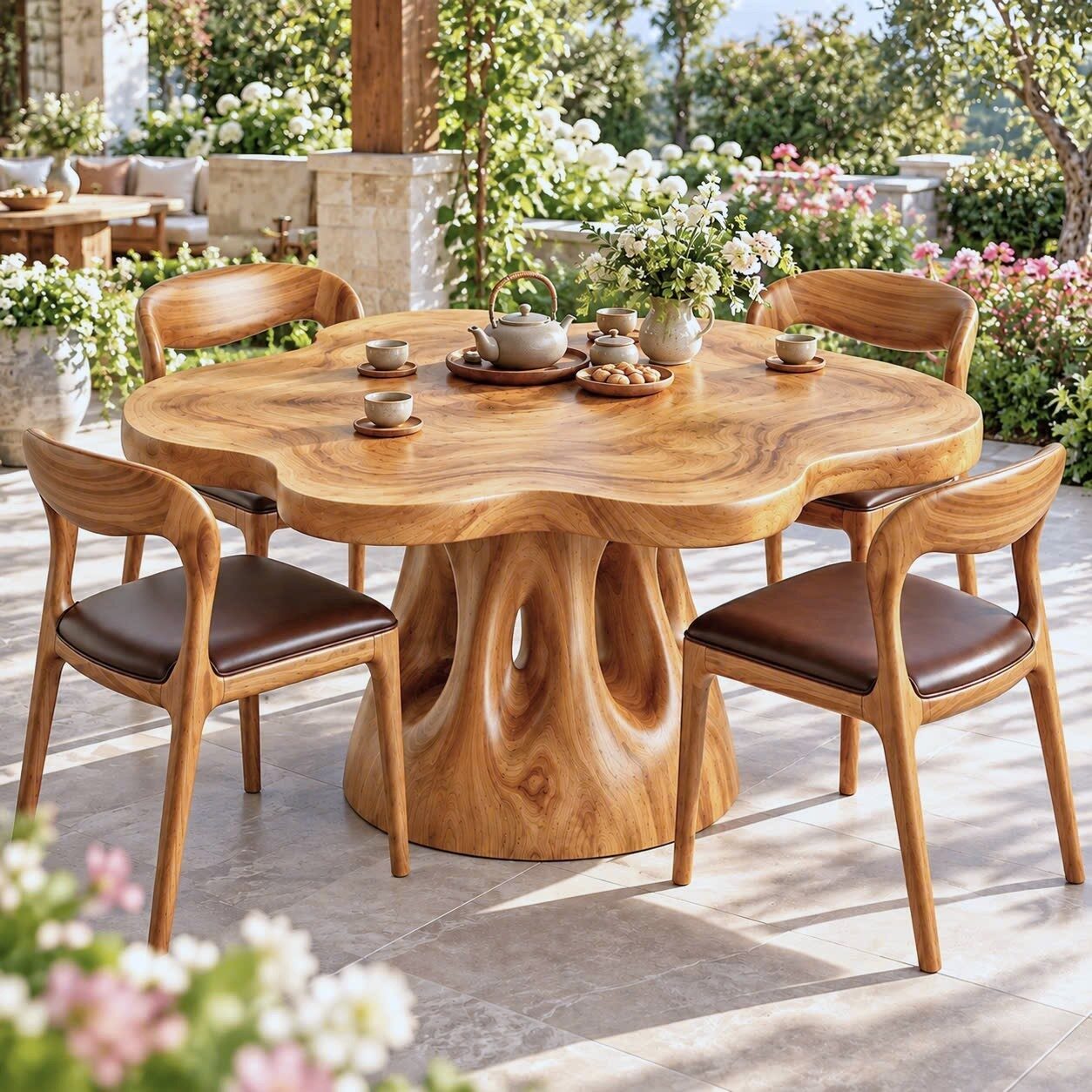 DT 10 Luxurious and uniquely crafted wooden dining table ( chairs not included) designed to create a warm and inviting atmosphere. - Image 9