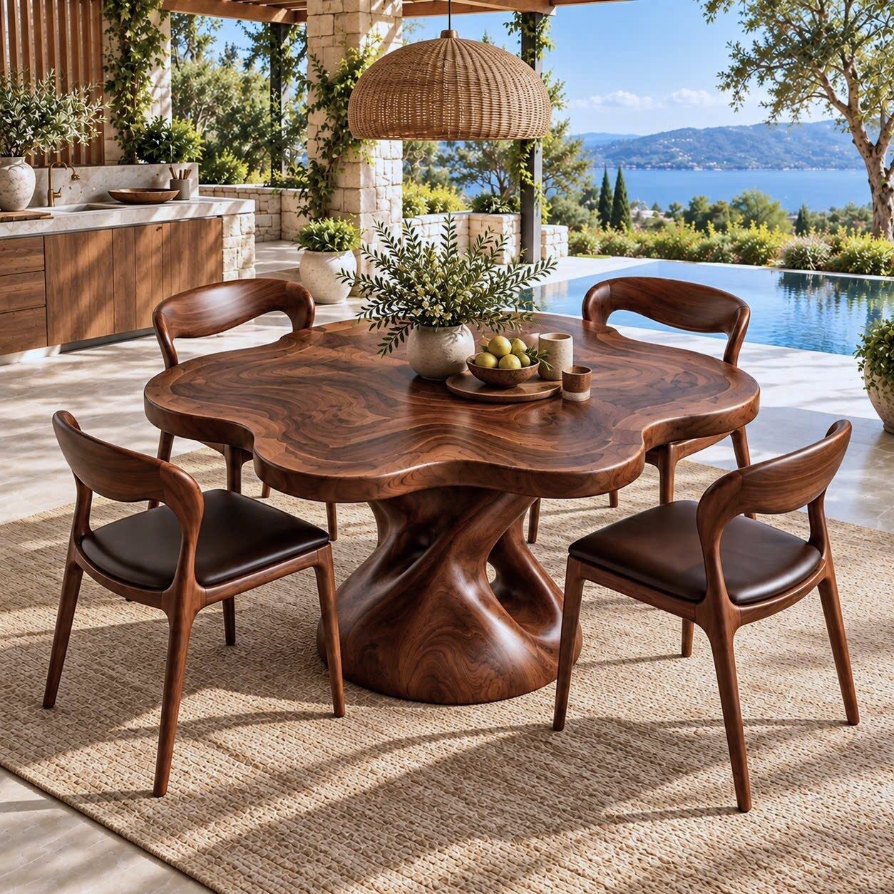 DT 12 Luxurious and uniquely crafted wooden dining table ( chairs not included) designed to create a warm and inviting atmosphere. - Image 4