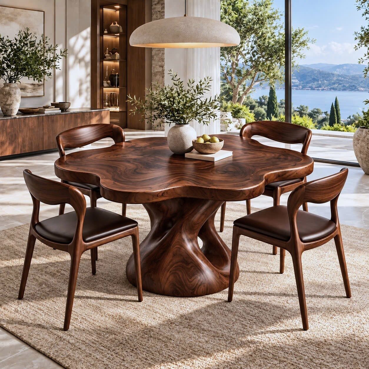 DT 12 Luxurious and uniquely crafted wooden dining table ( chairs not included) designed to create a warm and inviting atmosphere. - Image 5